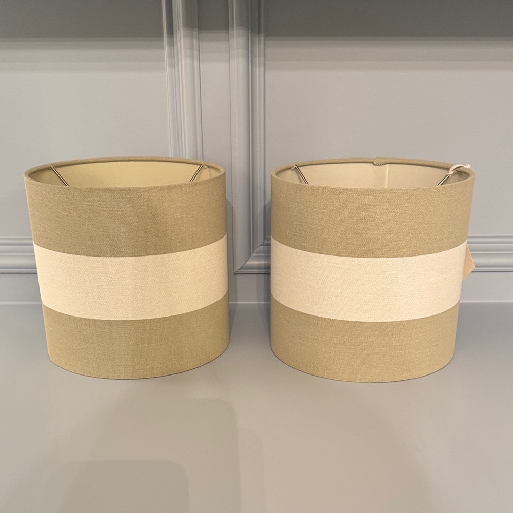 Hobby Lobby Elegant Tan and Cream Lampshade Set